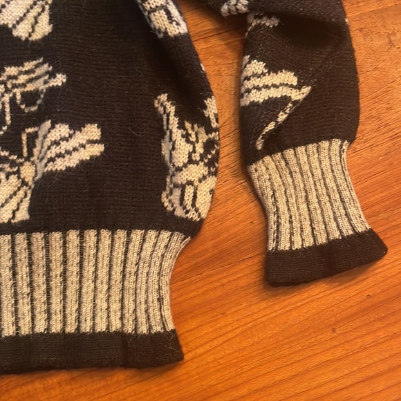 Vintage chunky knit black and white turtle neck sweater. Oversized. Size S. - Picture 5 of 5